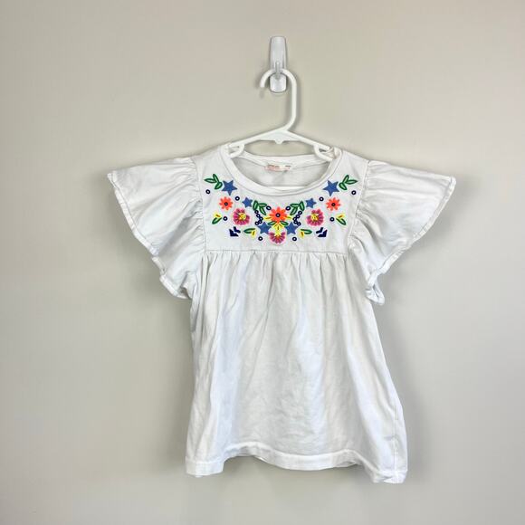 Crewcuts Everyday Embroidered Flutter Sleeve Top 8 - Picture 1 of 5